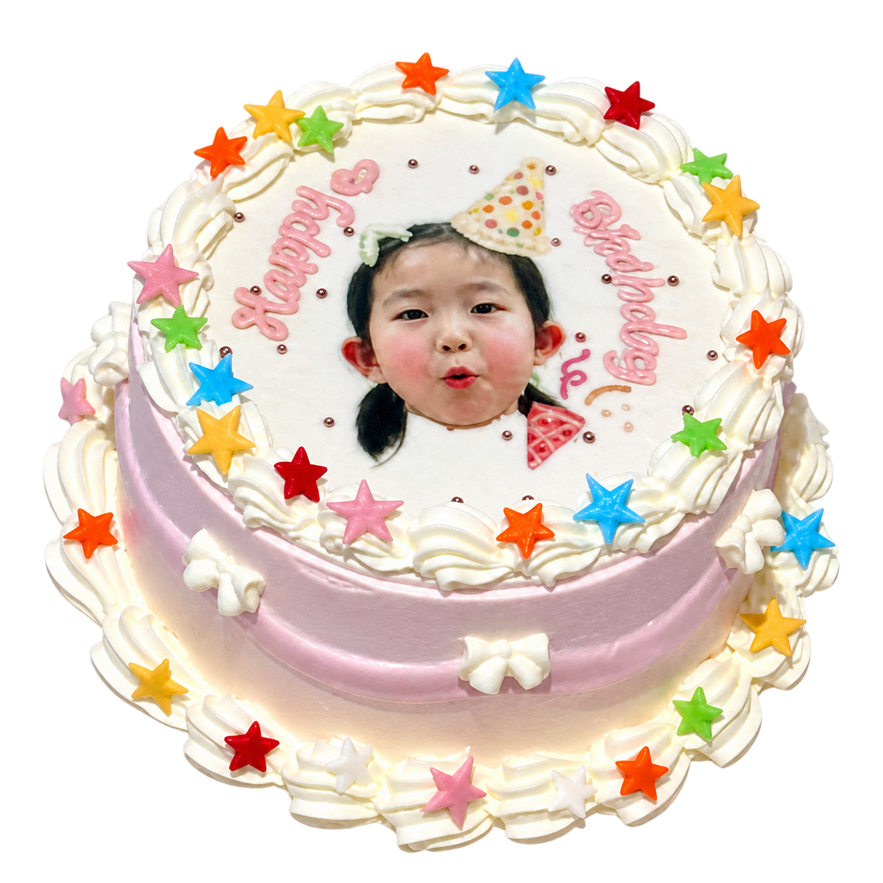粉色奶油生日蛋糕